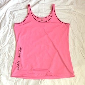 Neon pink under armour athletic tank- xl